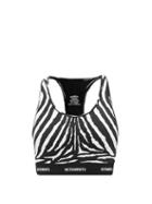 Matchesfashion.com Vetements - Racerback Zebra-print Jersey Cropped Top - Womens - Black White