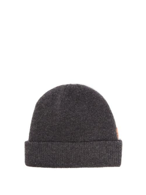 Matchesfashion.com Acne Studios - Krachel Ribbed Wool-blend Beanie Hat - Womens - Dark Grey