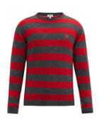 Matchesfashion.com Loewe - Anagram-embroidered Striped Sweater - Mens - Red Multi