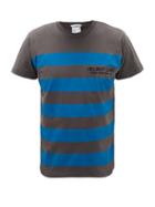 Matchesfashion.com Helmut Lang - Logo-embroidered Striped Cotton T-shirt - Mens - Grey Blue