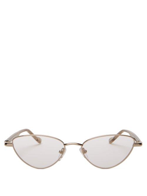 Matchesfashion.com Le Specs - Goldfinch Cat Eye Glasses - Womens - Gold