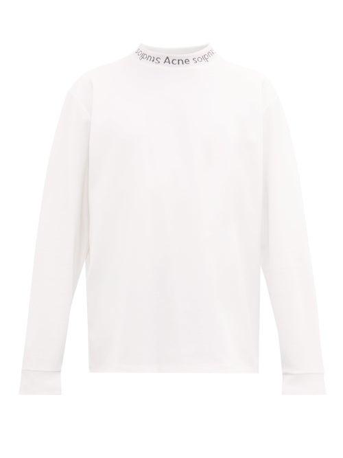 Matchesfashion.com Acne Studios - Elogho Logo Intarsia Jersey T Shirt - Mens - White