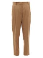 Matchesfashion.com No. 21 - Pleated Wool Tapered Leg Trousers - Womens - Beige