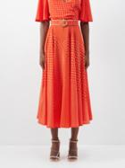 Zimmermann - Spliced High-rise Polka-dot Silk Skirt - Womens - Red Print