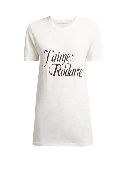 Matchesfashion.com Rodarte - J'aime Rodarte Printed T Shirt - Womens - White Black