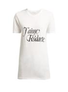 Matchesfashion.com Rodarte - J'aime Rodarte Printed T Shirt - Womens - White Black