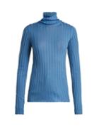 Matchesfashion.com Petar Petrov - Karen High Neck Wool Sweater - Womens - Blue