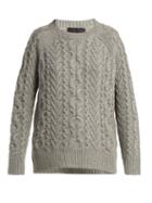 Matchesfashion.com Nili Lotan - Arienne Aran Knit Cashmere Sweater - Womens - Grey
