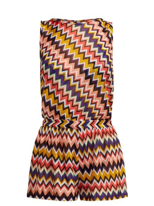 Matchesfashion.com Missoni Mare - Multicoloured Zigzag Playsuit - Womens - Multi