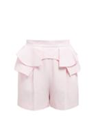 Matchesfashion.com Alexander Mcqueen - Peplum Waist Crepe Shorts - Womens - Light Pink