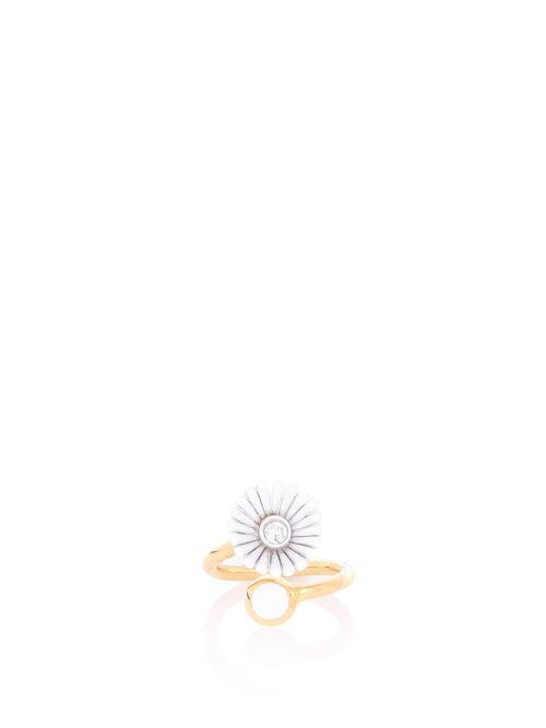 Matchesfashion.com Marni - Crystal & Daisy Ring - Womens - White Gold