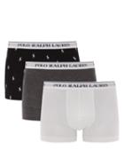 Matchesfashion.com Polo Ralph Lauren - Pack Of Three Logo-print Cotton-blend Boxer Shorts - Mens - Grey Multi