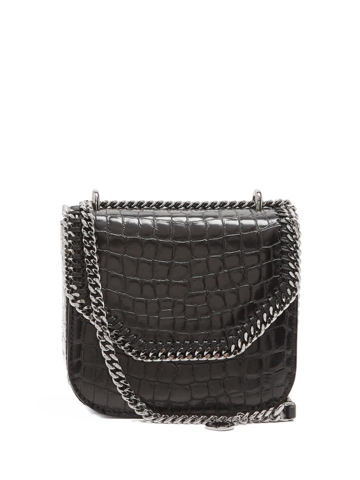 Stella Mccartney Falabella Box Mini Crocodile-effect Shoulder Bag