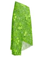 Matchesfashion.com Balenciaga - Asymmetric Poppy-print Crepe Midi Skirt - Womens - Green