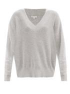 Ladies Lingerie Skin - Wakely V-neck Organic Cotton-blend Sweater - Womens - Light Grey