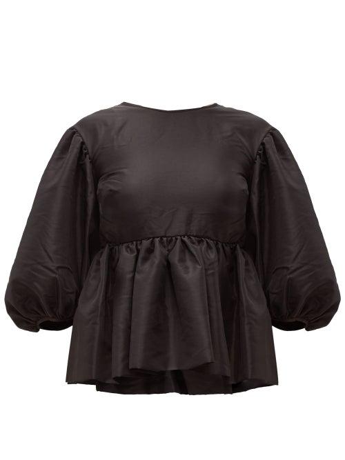Matchesfashion.com Cecilie Bahnsen - Alice Tiered Puffball Sleeve Faille Top - Womens - Black