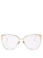Matchesfashion.com Linda Farrow - Ida Cat-eye 18kt Rose Gold-plated Glasses - Womens - Gold