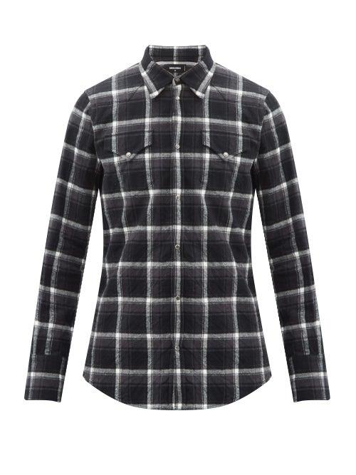 Matchesfashion.com Dsquared2 - Checked Cotton-flannel Shirt - Mens - Black