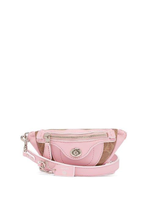 Matchesfashion.com Matty Bovan - Coach X Matty Bovan Xs Signature Canvas Belt Bag - Womens - Light Pink
