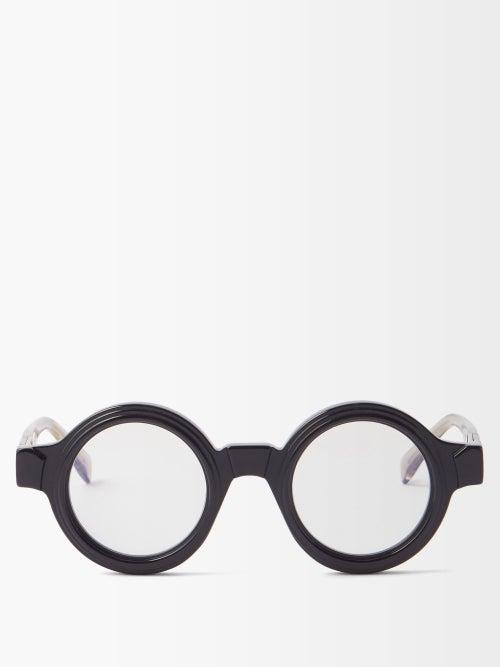 Kuboraum - S2 Round Acetate Glasses - Mens - Black