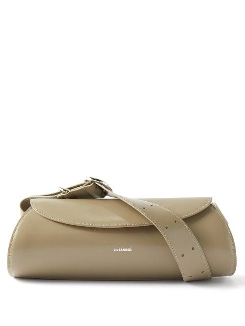 Jil Sander - Cannolo Leather Shoulder Bag - Womens - Light Green