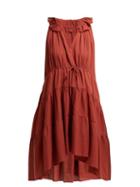 Matchesfashion.com Loup Charmant - Patmos Tiered Cotton Dress - Womens - Red