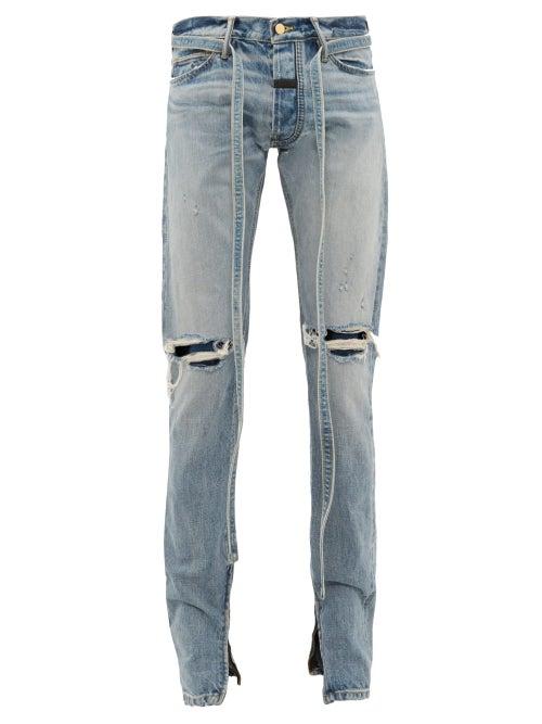 Matchesfashion.com Fear Of God - Standard Distressed Jeans - Mens - Light Blue