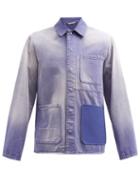 Matchesfashion.com Valentino - Patch-pocket Sandblasted-denim Jacket - Mens - Purple