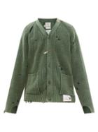 Mihara Yasuhiro - Distressed Cotton Cardigan - Mens - Khaki