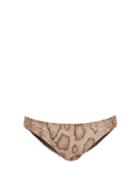 Matchesfashion.com Mara Hoffman - Dori Snake-print Bikini Briefs - Womens - Cream Print