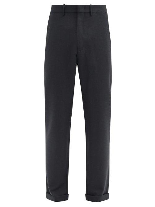 Matchesfashion.com Caruso - Turned-up Cuff Wool-twill Trousers - Mens - Grey