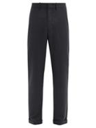 Matchesfashion.com Caruso - Turned-up Cuff Wool-twill Trousers - Mens - Grey