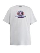 Matchesfashion.com Balenciaga - Logo Print Cotton T Shirt - Mens - Grey