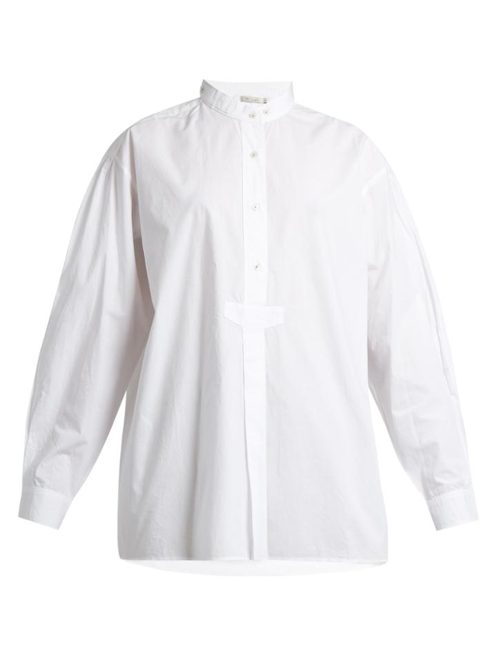 Mes Demoiselles Kamisa Stand-collar Cotton-voile Shirt