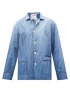 Umitxfrs - Getty Paint-print Cotton-poplin Pyjama Shirt - Mens - Blue