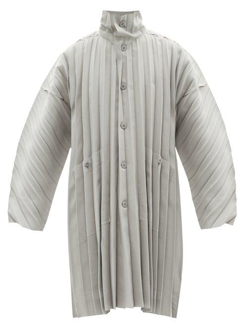 Homme Pliss Issey Miyake - Technical-pleated Trench Coat - Mens - Grey