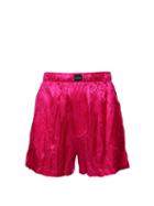 Balenciaga - Logo-patch Crinkled Satin Shorts - Womens - Pink