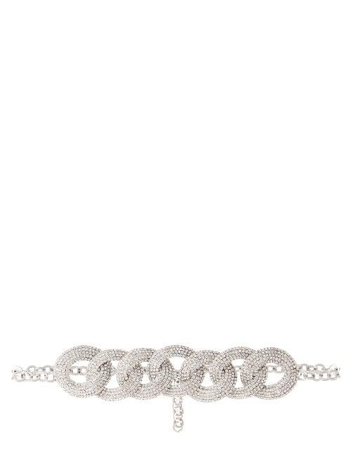 Matchesfashion.com Alessandra Rich - Crystal-embellished Chain-link Choker - Womens - Crystal