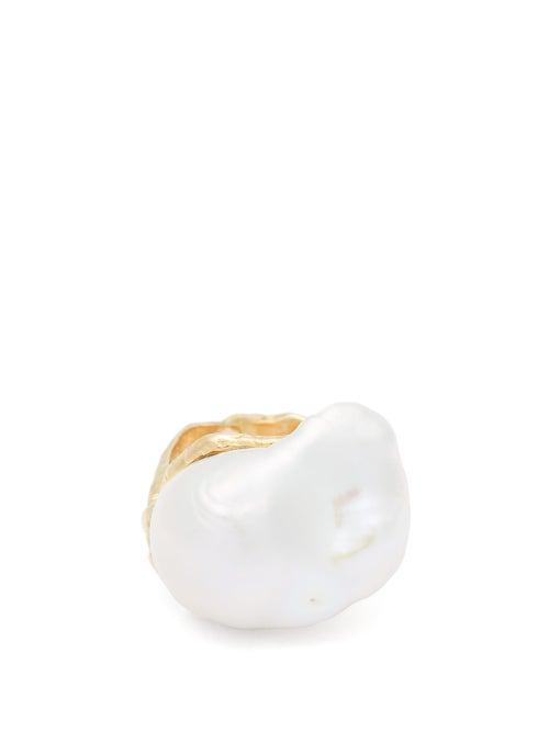 Matchesfashion.com Nadia Shelbaya - 206 Bague Baroque Pearl & 18kt Gold Ring - Womens - Pearl