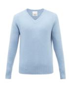 Allude - V-neck Cashmere Sweater - Mens - Light Blue