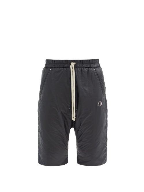 Matchesfashion.com Moncler + Rick Owens - Logo-patch Padded-shell Bermuda Shorts - Mens - Black