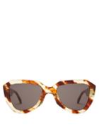 Matchesfashion.com Celine Eyewear - Aviator Acetate Sunglasses - Womens - Brown Multi