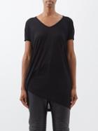 Rick Owens - Draped-hem Jersey T-shirt - Womens - Black