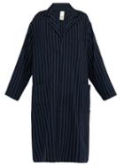 Matchesfashion.com Marrakshi Life - Striped Cotton Blend Lab Coat - Mens - Black Navy