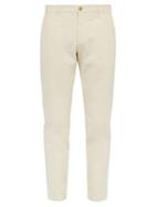 Matchesfashion.com Gucci - Logo Embroidered Slim Fit Chino Trousers - Mens - Cream