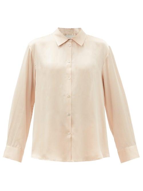 Ladies Lingerie Asceno - London Silk Pyjama Top - Womens - Nude