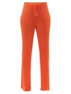 Marques'almeida - High-rise Ribbed-knit Trousers - Womens - Orange