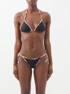 Pucci - Printed Triangle Bikini Top - Womens - Black Multi