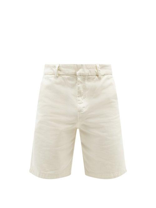 Another Aspect - Patch-pocket Organic-cotton Shorts - Mens - White
