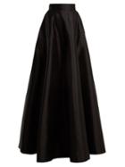 Matchesfashion.com Amanda Wakeley - Atelier Wool Blend Satin Maxi Skirt - Womens - Black